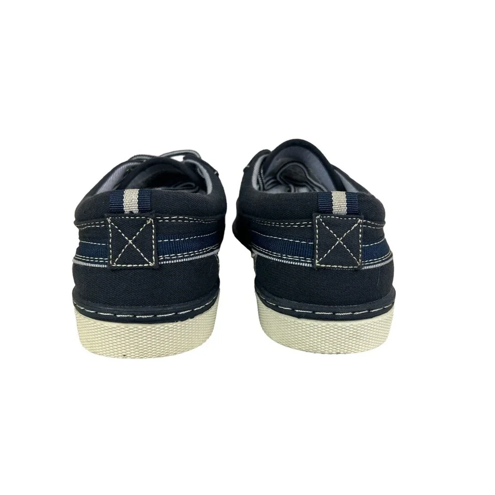 Antonio Zengara Boat Shoes Men's Size 7.5 Moc Toe Slip-ons Oceana Navy Canvas